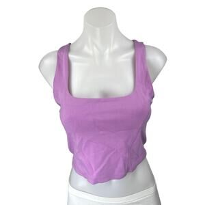 Aritzia Sunday Best Purple Sleeveless Corset Bustier Camisole Crop Tank Top Sz M